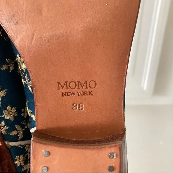 NWOT Momo Free People Eloise Embroidered Blue Floral Ankle Boots - Picture 6 of 7